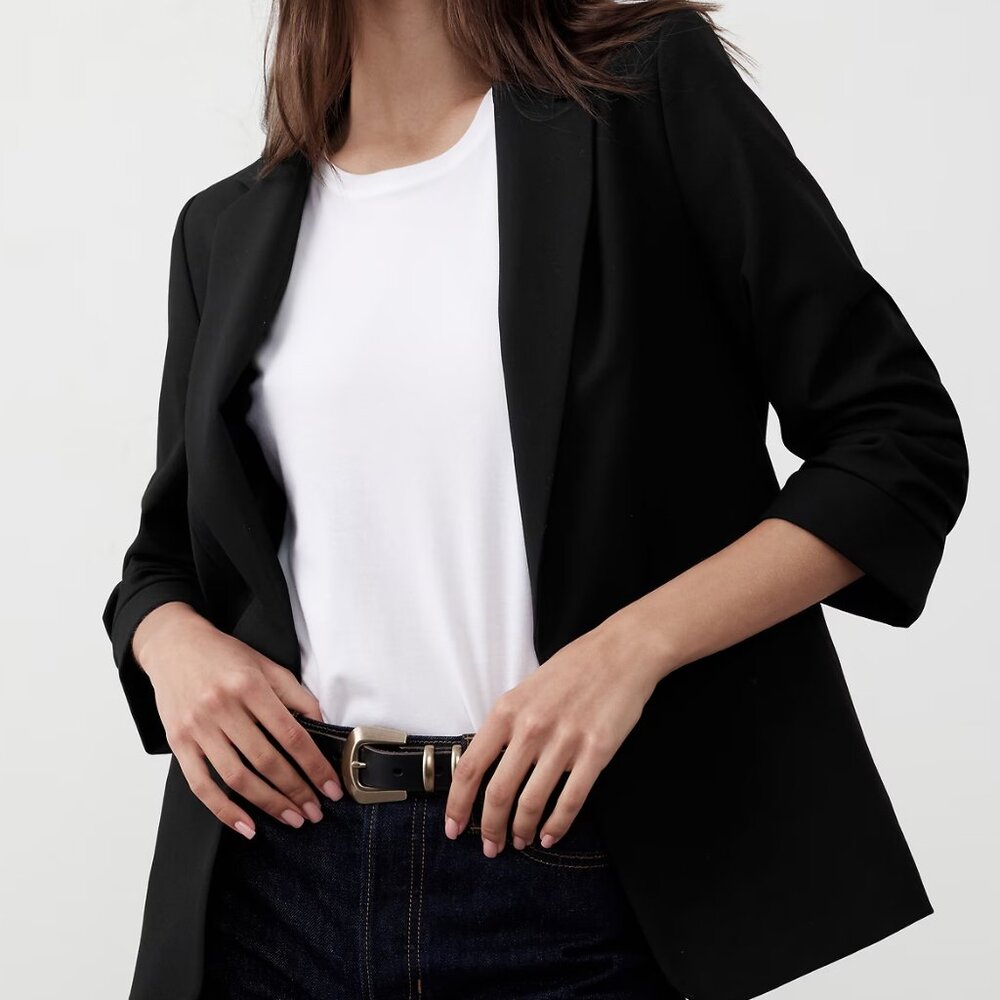 A.P.C. Black Open-Front Blazer